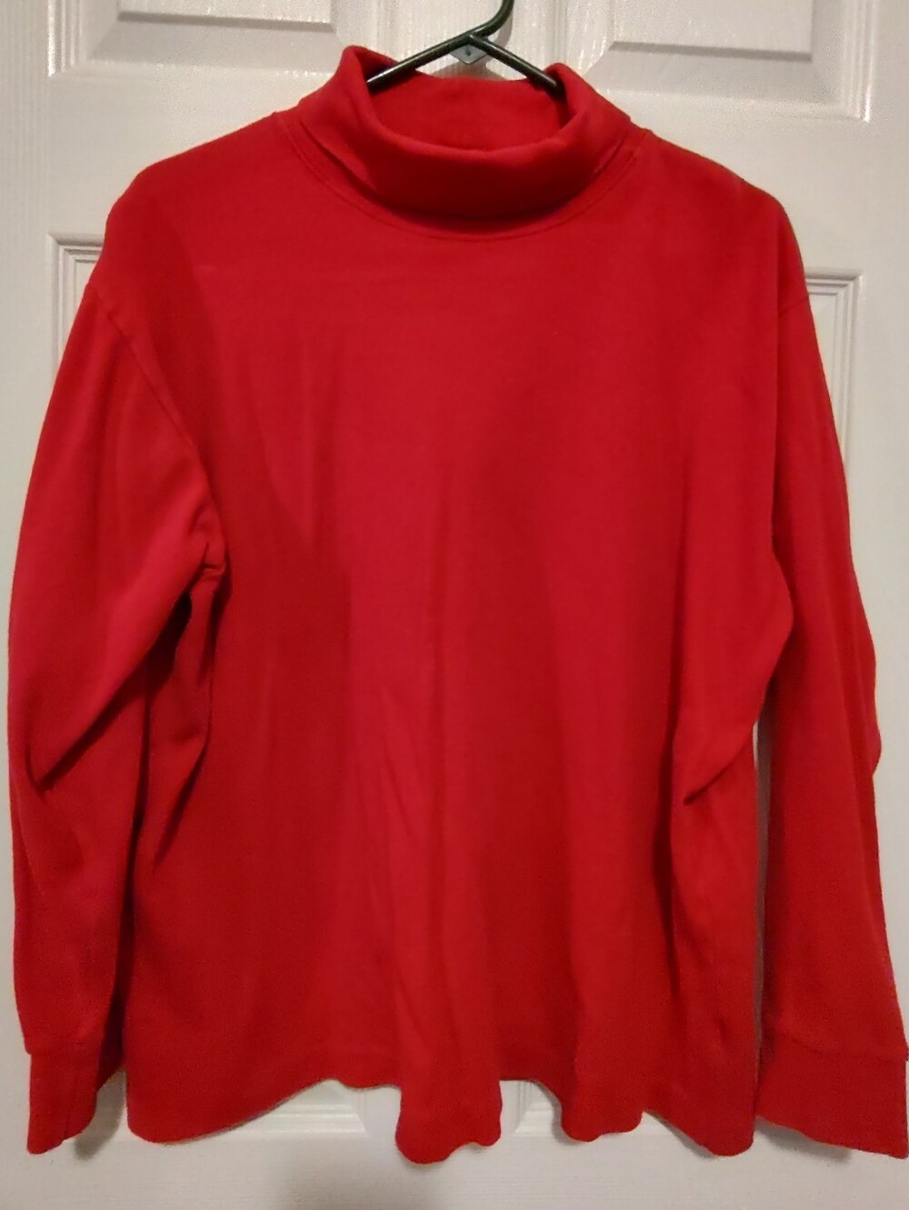 Women’s Red Long-Sleeve Turtleneck Top